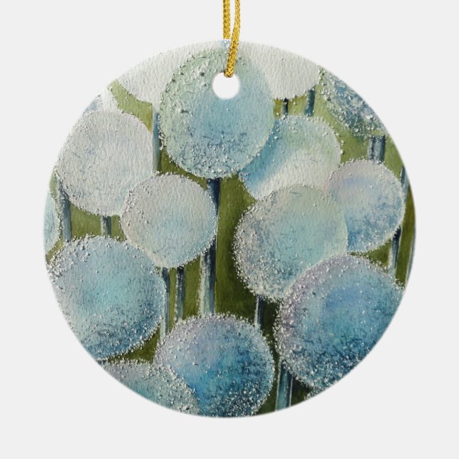 Ornamento De Cerâmica Onion Millions Watercolor Art (Frente)