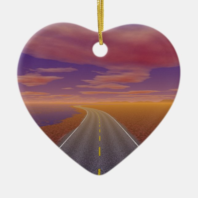 Ornamento De Cerâmica OnTheRoadAgain - Caminhoneiro Solitário (Frente)