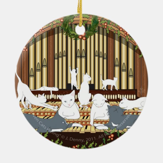 Ornamento De Cerâmica Onze gatos que conduzem… o dobro tomaram partido (Traseira)