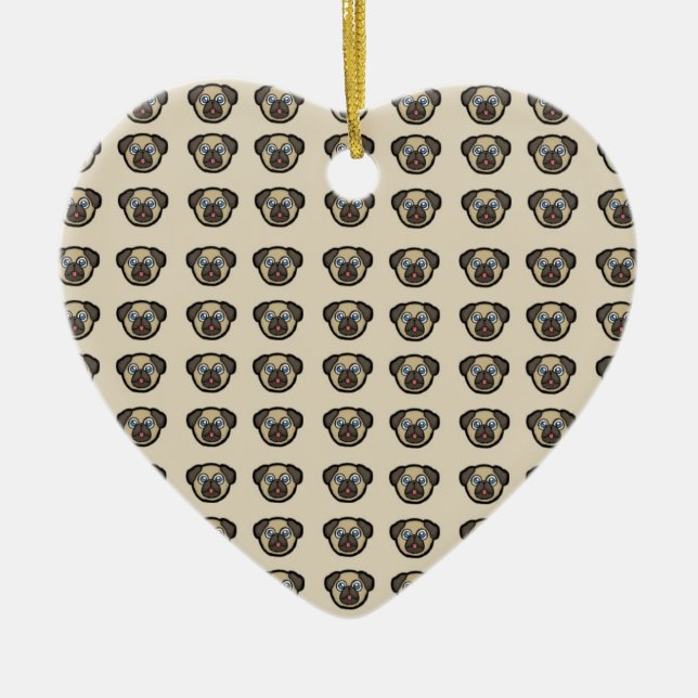 Ornamento De Cerâmica Oodles de Pugs (Frente)
