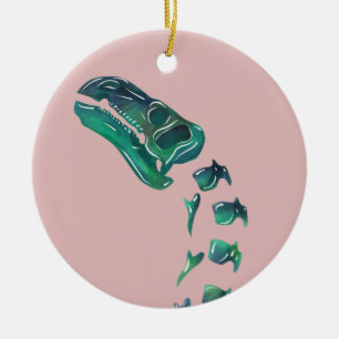 Ornamento De Cerâmica Opal Iguanodon Dinossaur