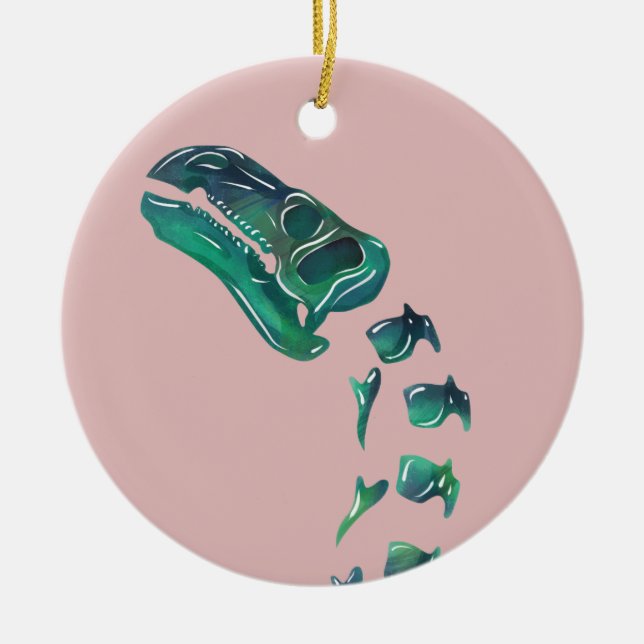 Ornamento De Cerâmica Opal Iguanodon Dinossaur (Frente)