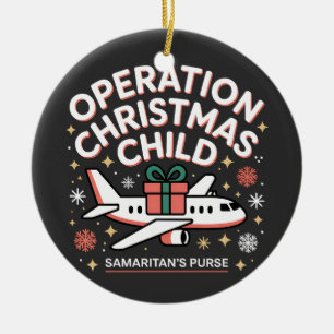 Ornamento De Cerâmica Operação Criança de Natal Bolsa do Samaritano