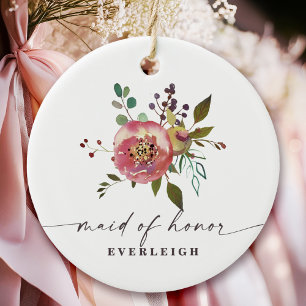 Ornamento De Cerâmica Ophelia Cottagecore Madrinha de casamento Floral R