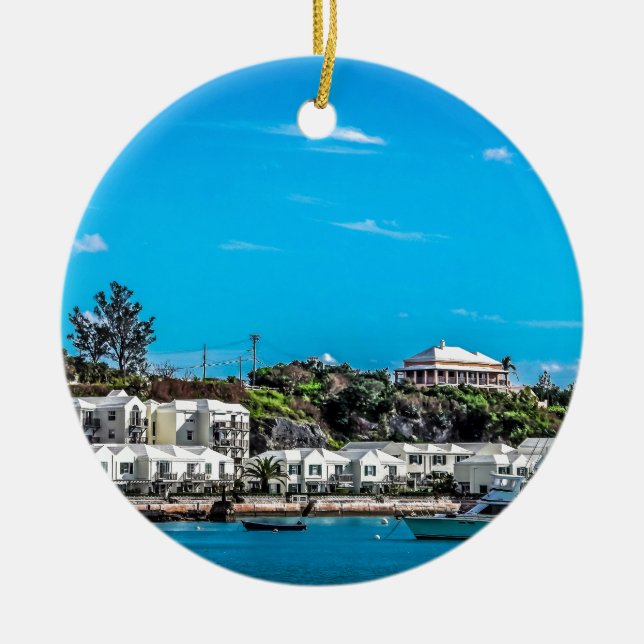 Ornamento De Cerâmica Opinião de Bermuda (Frente)