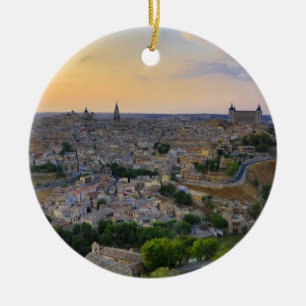 Ornamento De Cerâmica Opinião do por do sol da espanha de Toledo