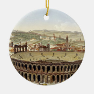 Ornamento De Cerâmica Opinião o anfiteatro romano, Verona, b gravado