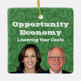 Ornamento De Cerâmica Opportunity Economy Harris Walz 2024