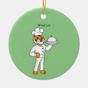 Ornamento De Cerâmica Óptica de desenho animado de tigre engraçado