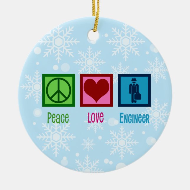 Ornamento De Cerâmica OR37-Peace Love Debate Team Cerâmica Ornament Engi (Frente)