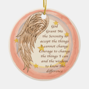 Ornamento De Cerâmica Oração de Serenidade do Anjo