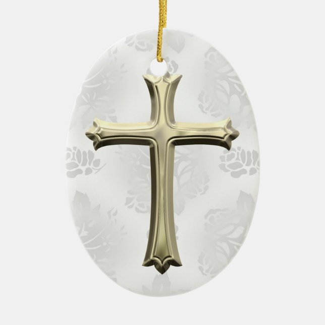 Ornamento De Cerâmica Oração do Senhor (branco) (Frente)