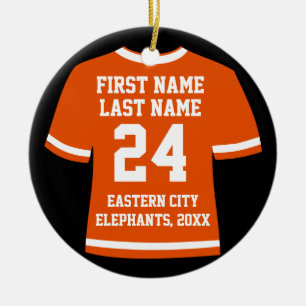 Ornamento De Cerâmica Orange Photo Football Soccer Hockey Jersey