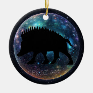 Ornamento De Cerâmica Orb do Espaço do Barco Picnado