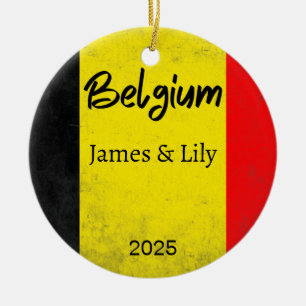 Ornamento De Cerâmica Ordem de Bandeira da Bélgica, Personalizada Bélgic
