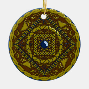 Ornamento De Cerâmica Ordem do Capricorn Mandala