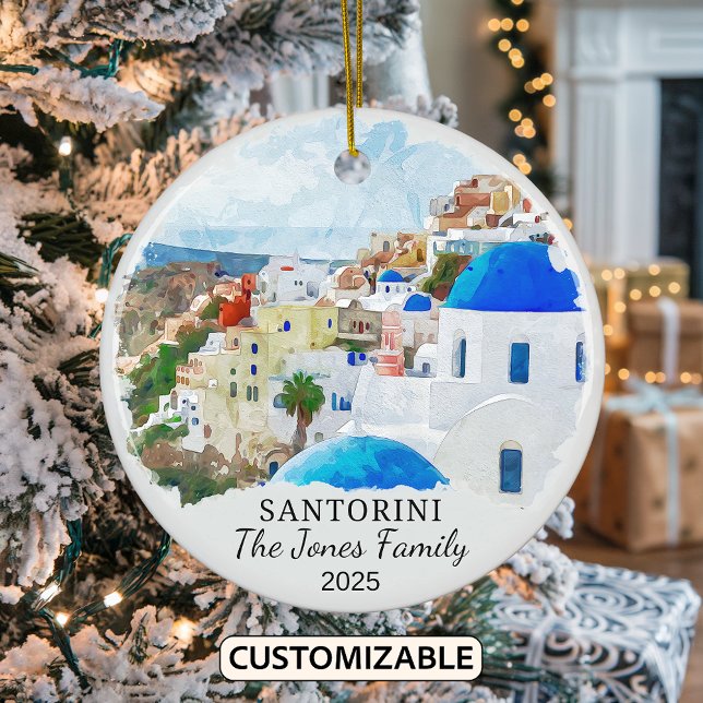Ornamento De Cerâmica Ordem Personalizada de Santorini, Presente de Gréc (Criador carregado)