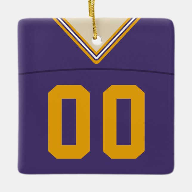 Ornamento De Cerâmica Ordem Personalizável de Futebol Lacrosse Jersey (Frente)