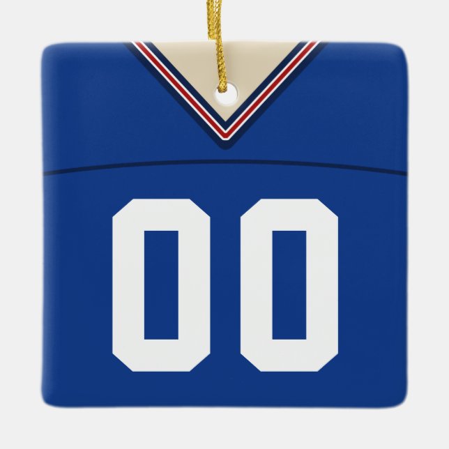 Ornamento De Cerâmica Ordem Personalizável de Futebol Lacrosse Jersey (Frente)