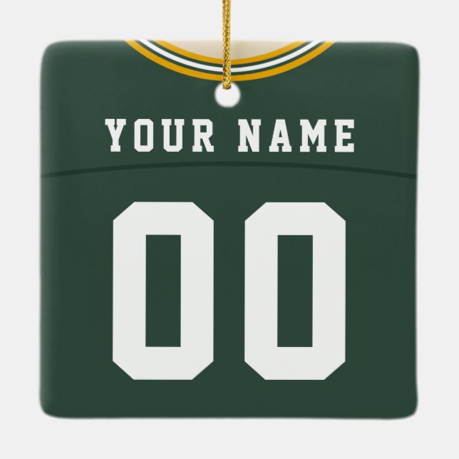 Ornamento De Cerâmica Ordem Personalizável de Futebol Lacrosse Jersey (Verso)