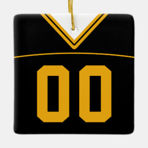Ornamento De Cerâmica Ordem Personalizável de Futebol Lacrosse Jersey