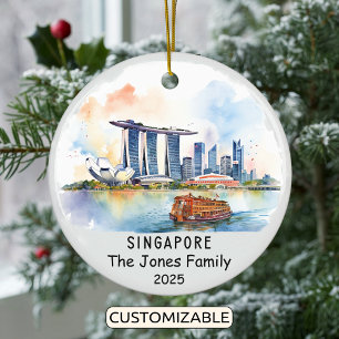 Ornamento De Cerâmica Organização Personalizada de Singapura, Ásia