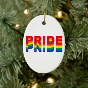 Ornamento De Cerâmica Orgulho arco-íris cores gay lgbtq Natal