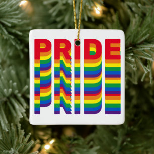 Ornamento De Cerâmica Orgulho arco-íris cores lgbtq quetro Natal