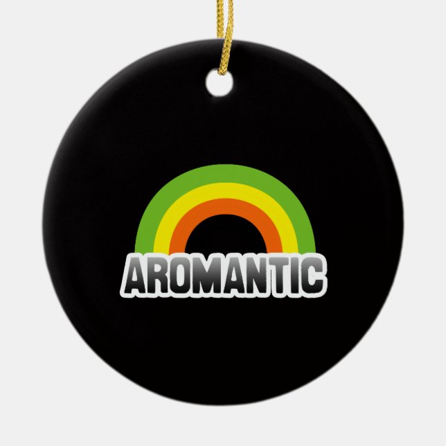 Ornamento De Cerâmica Orgulho Aromântico (Frente)