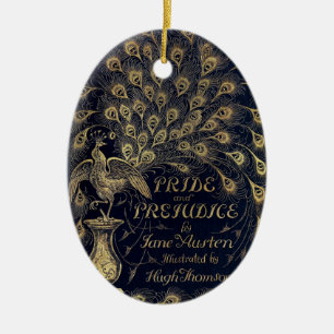 Ornamento De Cerâmica Orgulho de Jane Austen e Preconceito de Peacock