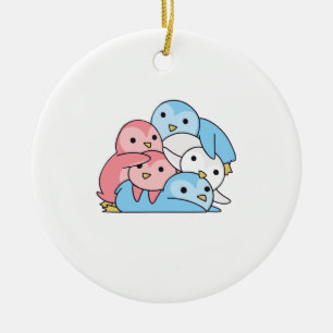 Ornamento De Cerâmica Orgulho de Sinalizador Transgênero Lgbtq Cute Peng