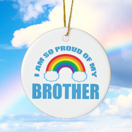 Ornamento De Cerâmica Orgulho do meu irmão Rainbow Orgulho gay Natal