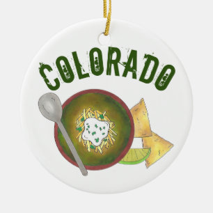 Ornamento De Cerâmica Orgulho Estatal Colorado Green Chile Bowl