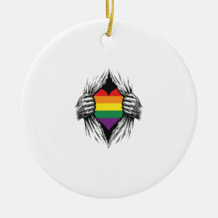 Ornamento De Cerâmica Orgulho Vintage Camisa Rasgada Vetor Design_1