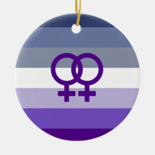 Ornamento De Cerâmica Orgulho WLW de amor lésbico