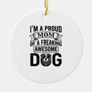 Ornamento De Cerâmica Orgulhosa Mãe de Cachorro Desenho Vetorial de Grav