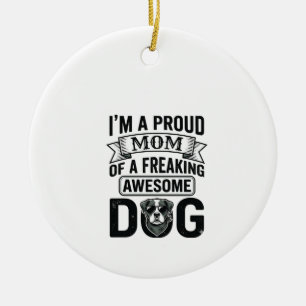 Ornamento De Cerâmica Orgulhosa Mãe de Cachorro Desenho Vetorial de Grav