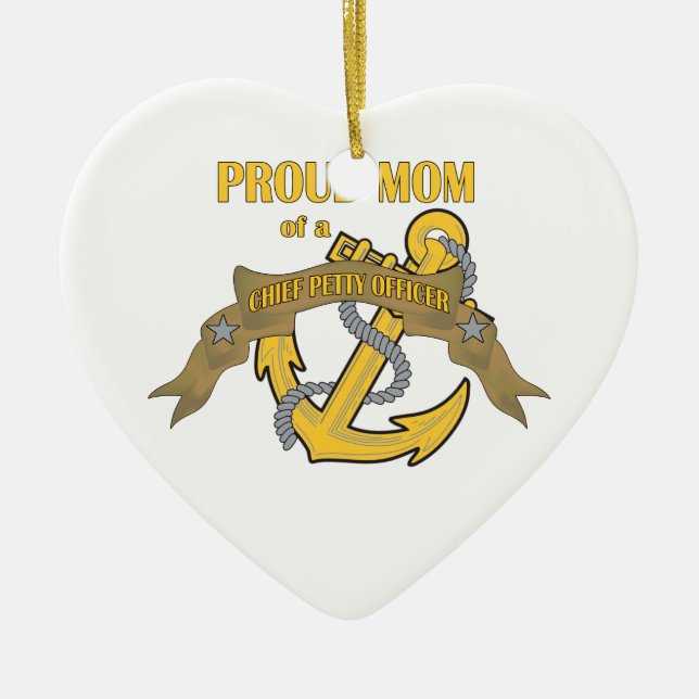 Ornamento De Cerâmica Orgulhosa mãe de um Sub oficial (Frente)