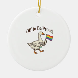 Ornamento De Cerâmica Orgulhoso Desfile do Orgulho do Ganso Camisa Vinta