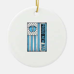 Ornamento De Cerâmica Orgulhoso Novo Pai Bebê Pés Bandeira Vetor Design_