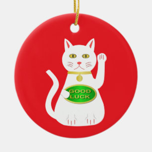 Ornamento De Cerâmica Oriental Lucky Cat