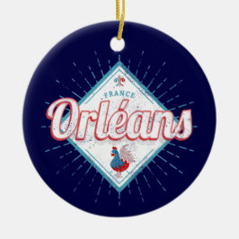 Ornamento De Cerâmica Orleans Loiret França Retro Rooster Vintage