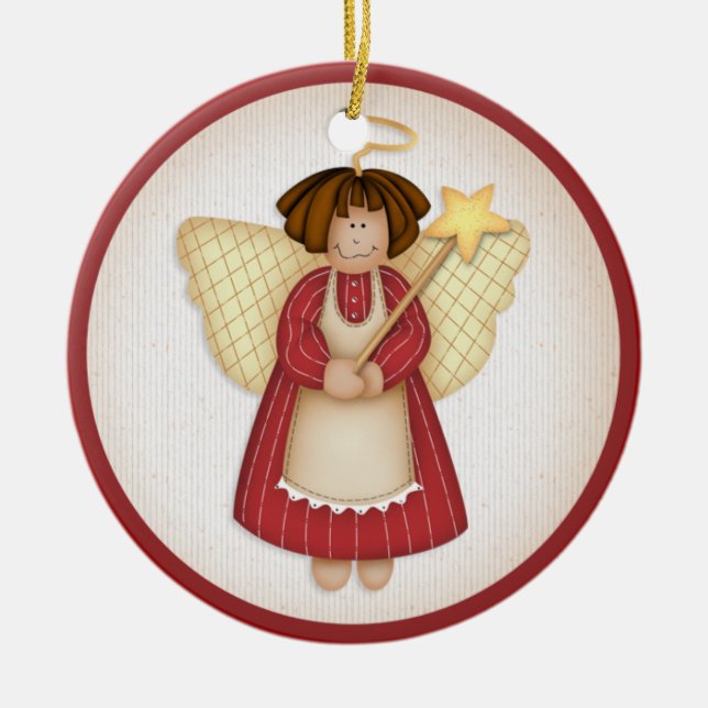 Ornamento De Cerâmica Ornaço Anjo Natal d2 (Frente)