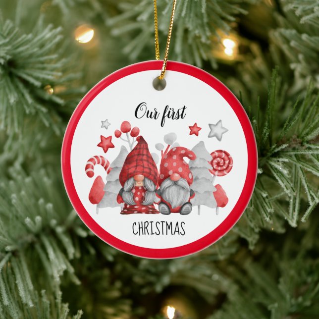 Ornamento De Cerâmica Ornaço cerâmico dos gnomos de Natal (Árvore)