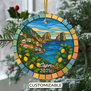 Ornamento De Cerâmica Ornaço de Capri de Vidro Personalizado, Itália