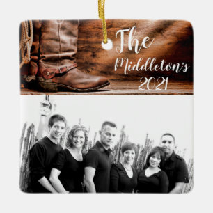 Ornamento De Cerâmica Ornaço XMAS Personalizado Boots Barn Wood