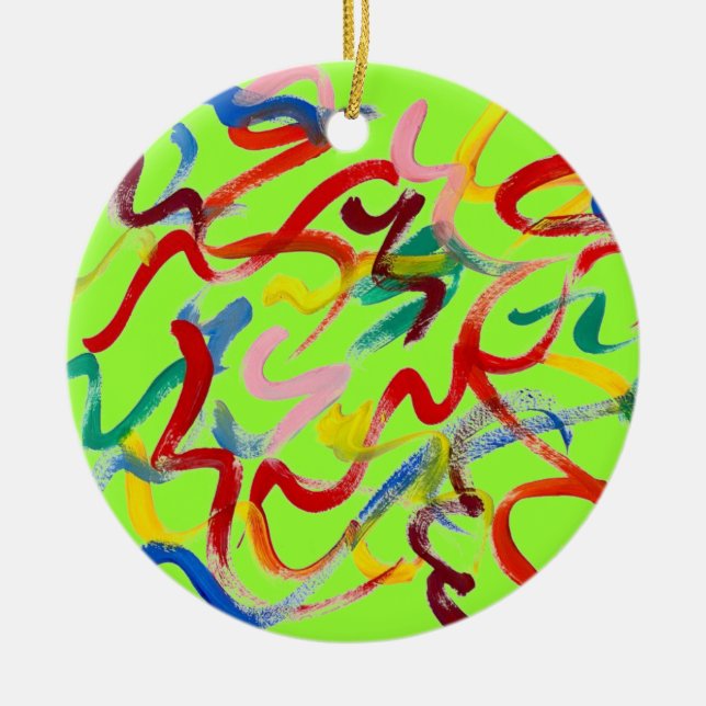 Ornamento De Cerâmica Ornament abstrato Art (Frente)