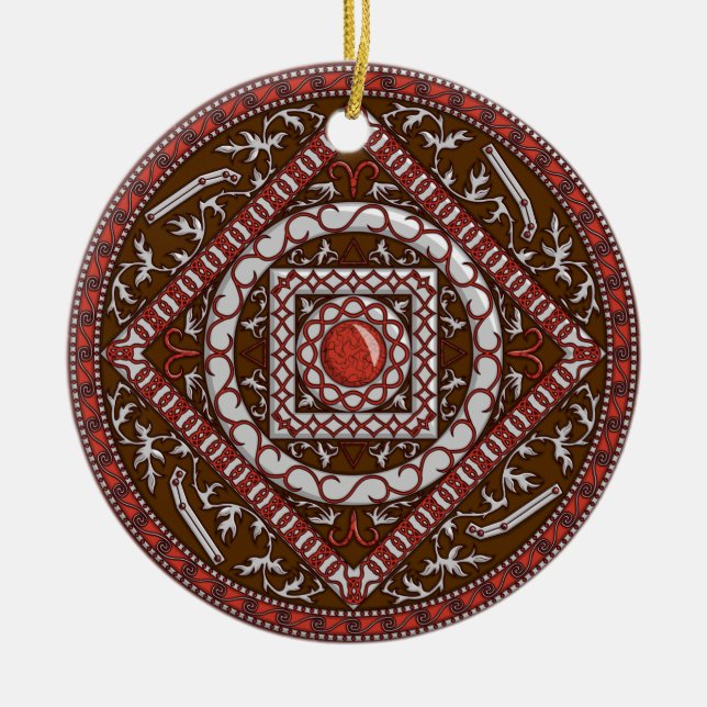 Ornamento De Cerâmica Ornament Aries Mandala (Frente)