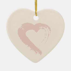 Ornamento De Cerâmica Ornament Beige Heart