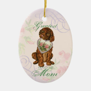 Ornamento De Cerâmica Ornament cerâmico da Irish Water Spaniel Heart